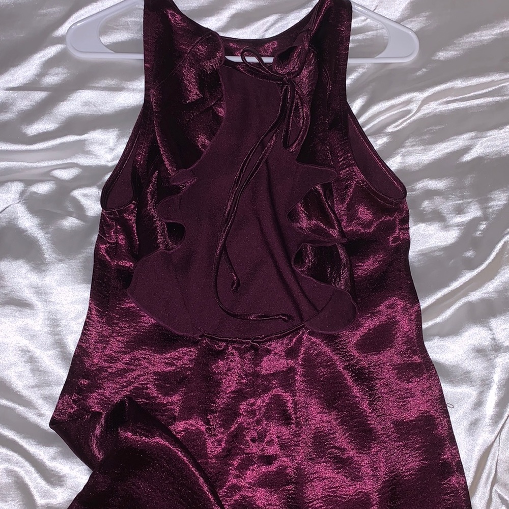 Satin open back dress